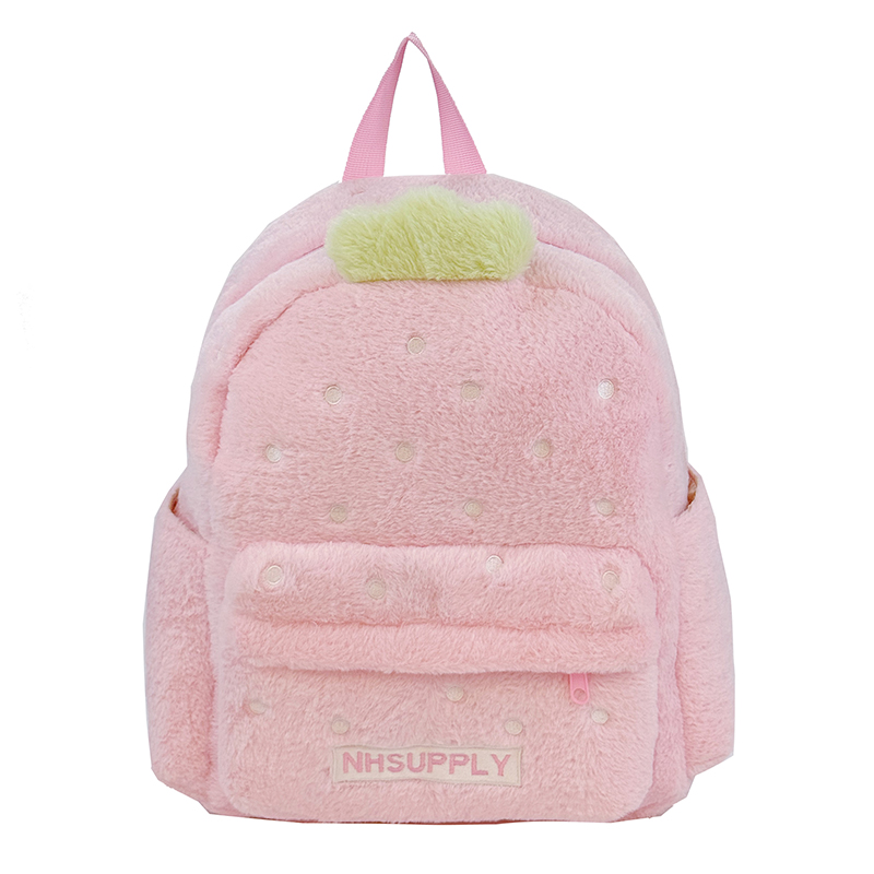 Women Bags In Sale - Pluszowe Plecaki w Kształcie Truskawki, Klasyczne,