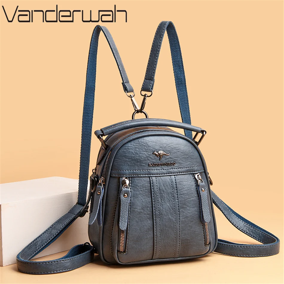 Women Bags In Sale - Skórzane plecaki 4 w 1. Wielofunkcyjna