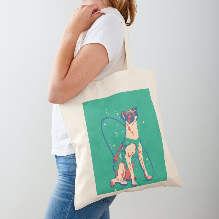 Women Bags Vector - Ilustracja psa kosmicznego Laika, wektor, rosyjska
