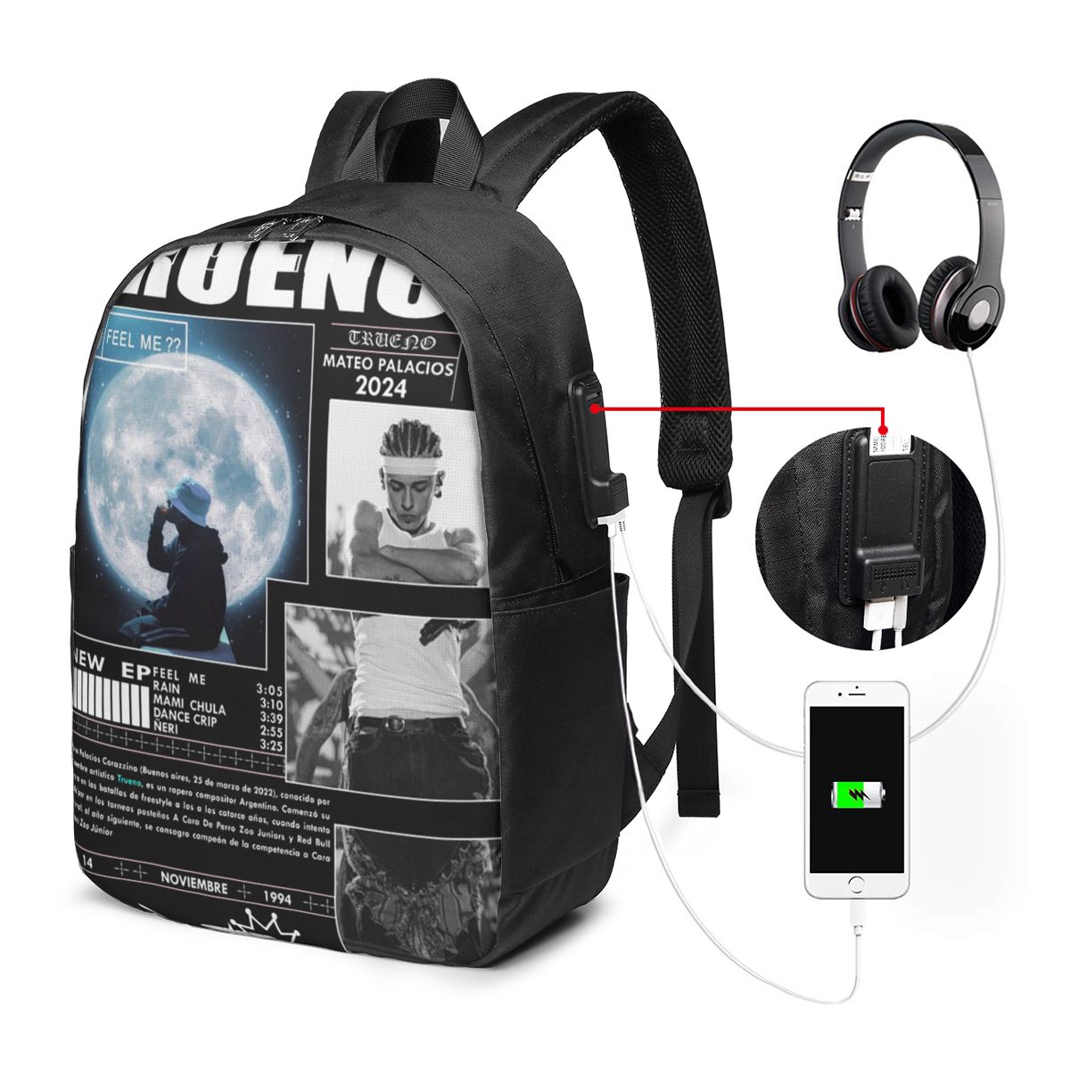 Woman In Bag - Zabawny plecak Trueno Hip Hop Rapper,