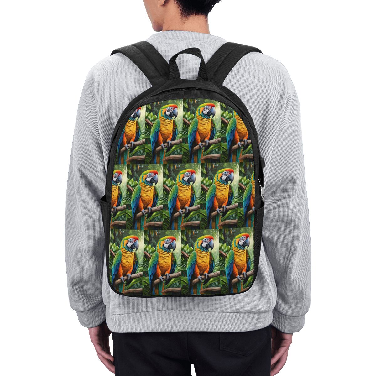 Woman In Bag - Uroczy plecak z papugami ary, torba