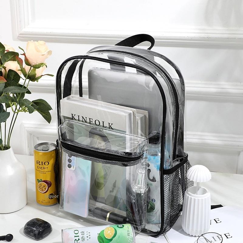 Women Bags Waterproof - Przezroczysty plecak sportowy z PVC do