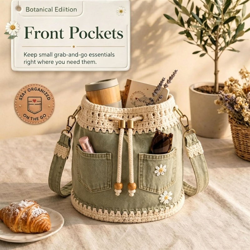 Torba typu bucket bag z denimu – Crochet Market Bag recenzja i cena