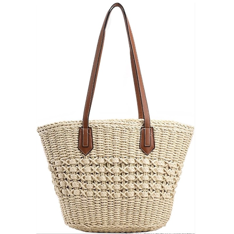 Nowa damska słomkowa torba na  – Crochet Market Bag recenzja i cena